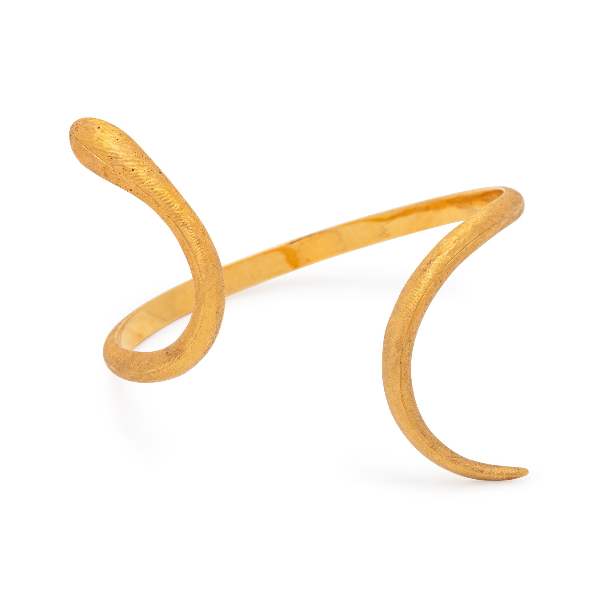 YELLOW GOLD SNAKE CUFF BRACELET