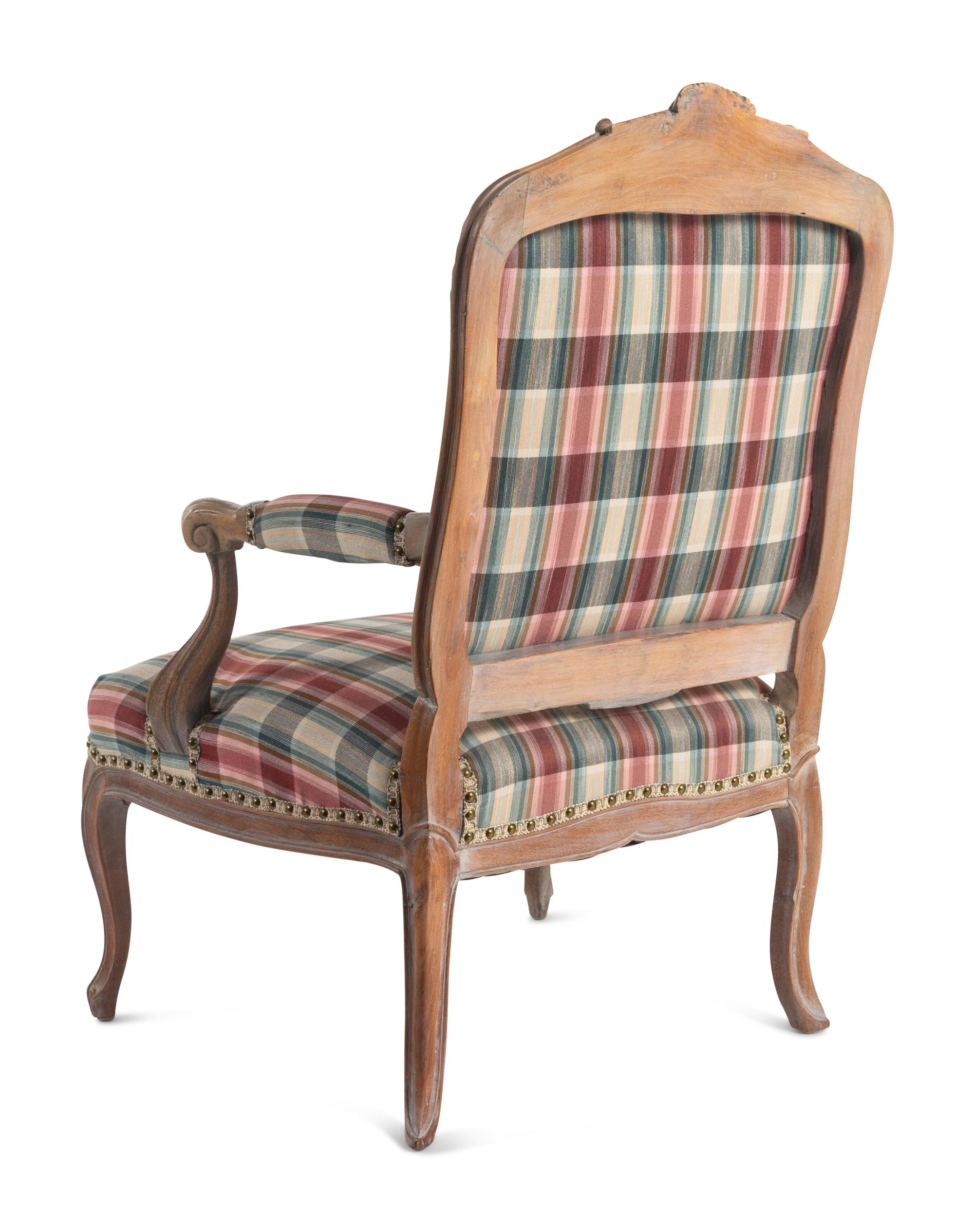 A Louis XV Style Cerused Beech Fauteuil