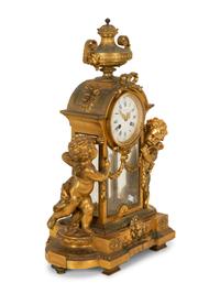 A Napoleon III Gilt Bronze Mantel Clock by Victor Paillard