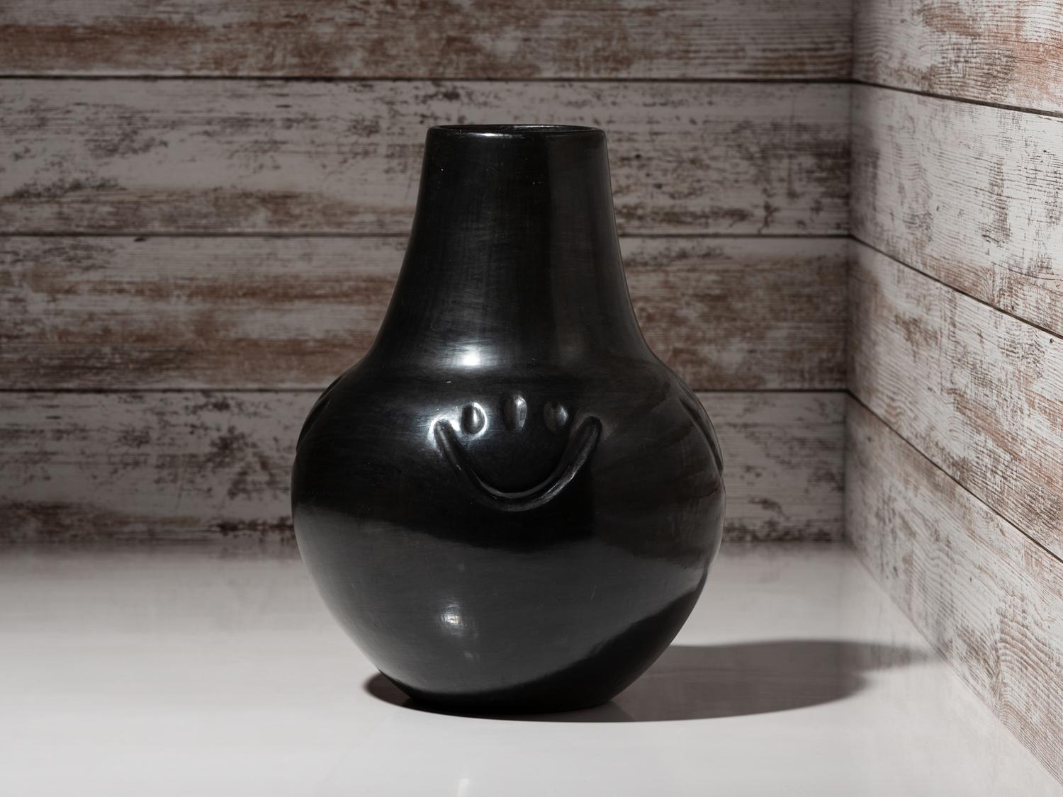 Blackware Pottery Jar, Lamp Base
