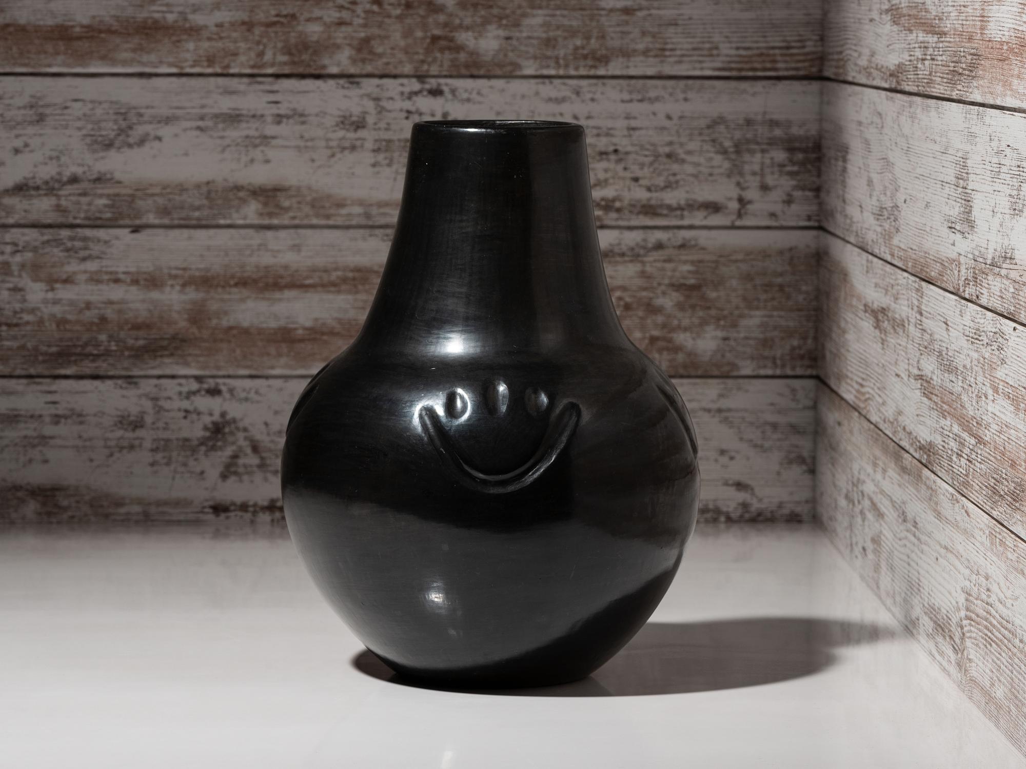 Blackware Pottery Jar, Lamp Base