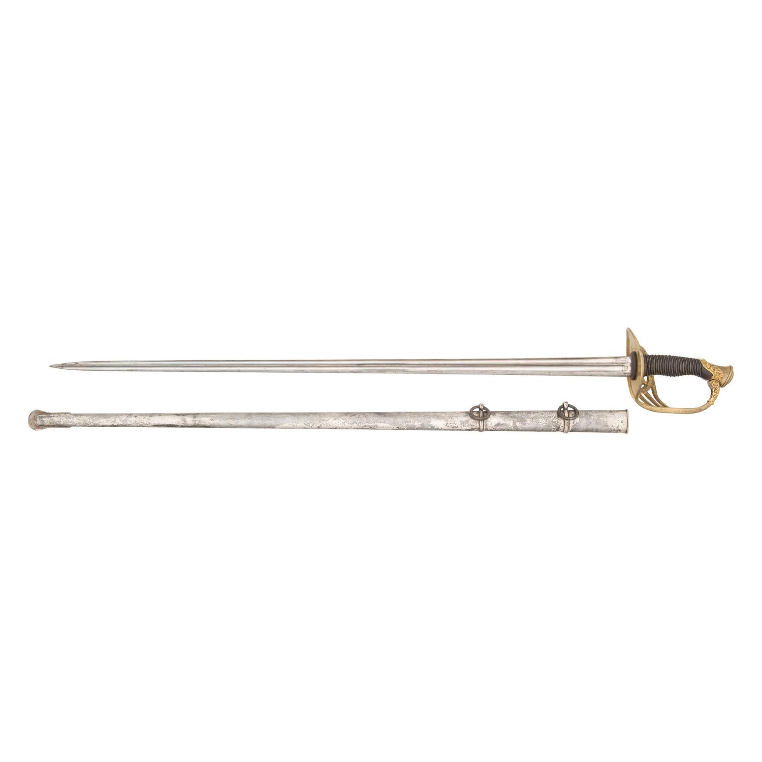 The French Cent Guard Hilted Heavy Cavalry Officers Saber of Capt. Arnold Rand, Capt. 1st Mass. & Col. 4th Mass Cavalry