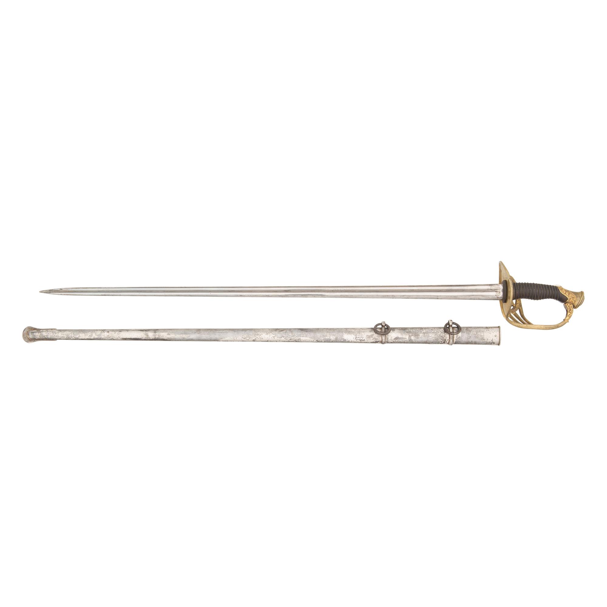 The French Cent Guard Hilted Heavy Cavalry Officers Saber of Capt. Arnold Rand, Capt. 1st Mass. & Col. 4th Mass Cavalry