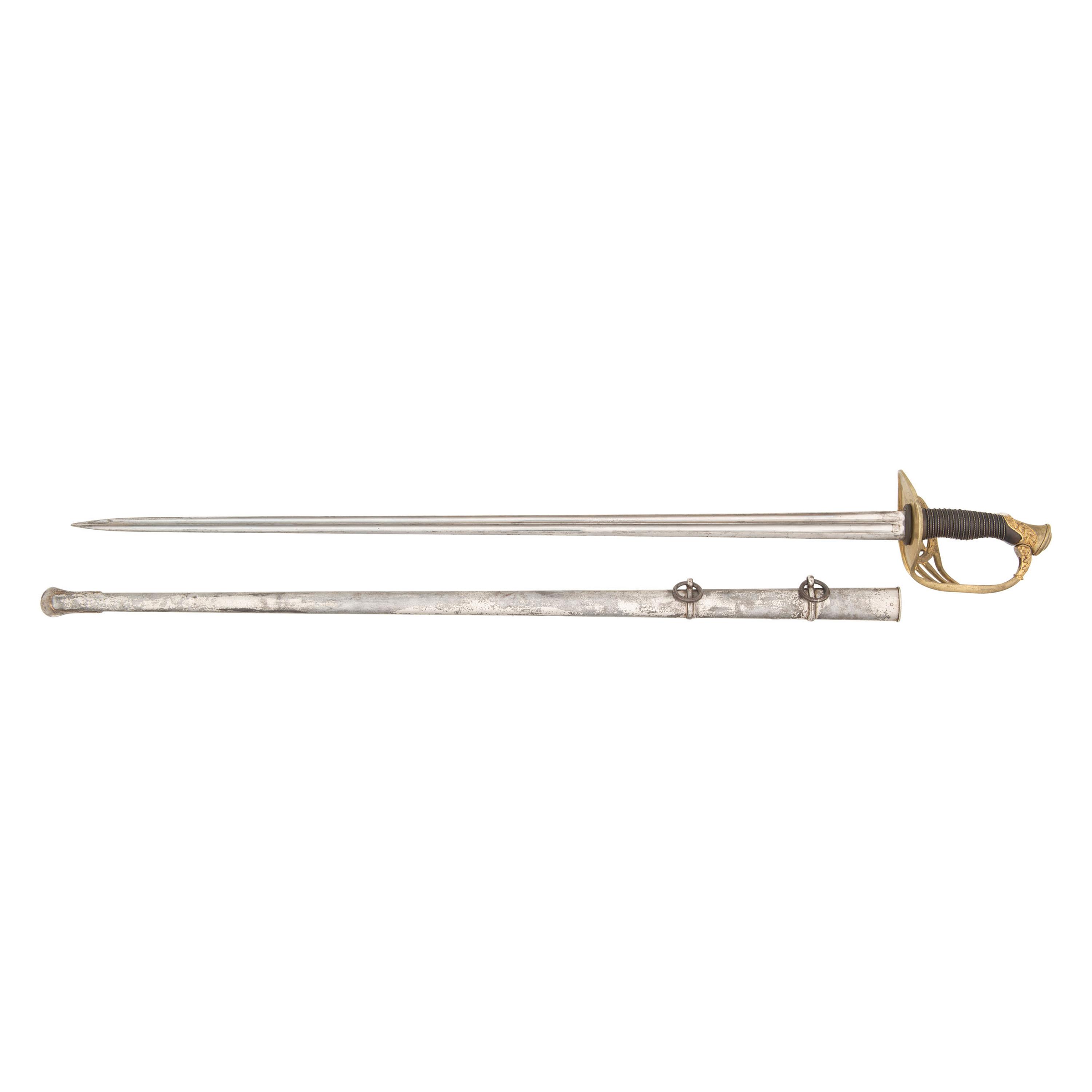 The French Cent Guard Hilted Heavy Cavalry Officers Saber of Capt. Arnold Rand, Capt. 1st Mass. & Col. 4th Mass Cavalry