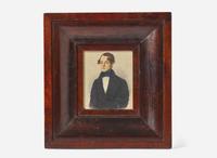 American School 19th century, Three Portrait Miniatures of Young Men