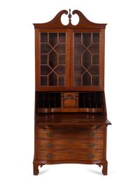 A Chippendale Style Mahogany Secretary Bookcase