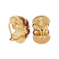 SEAMAN SCHEPPS, CARNELIAN 'SHRIMP' EARCLIPS