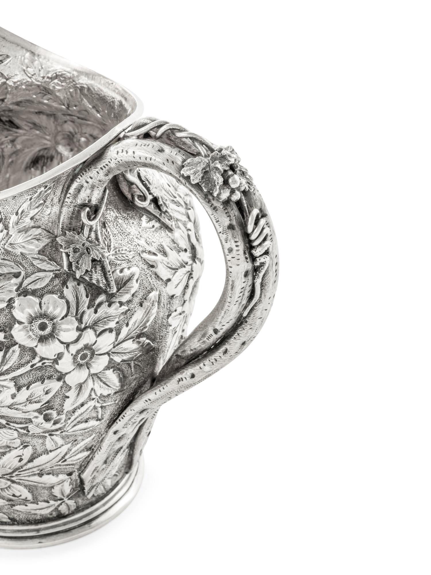 An American Silver Repousse Pitcher