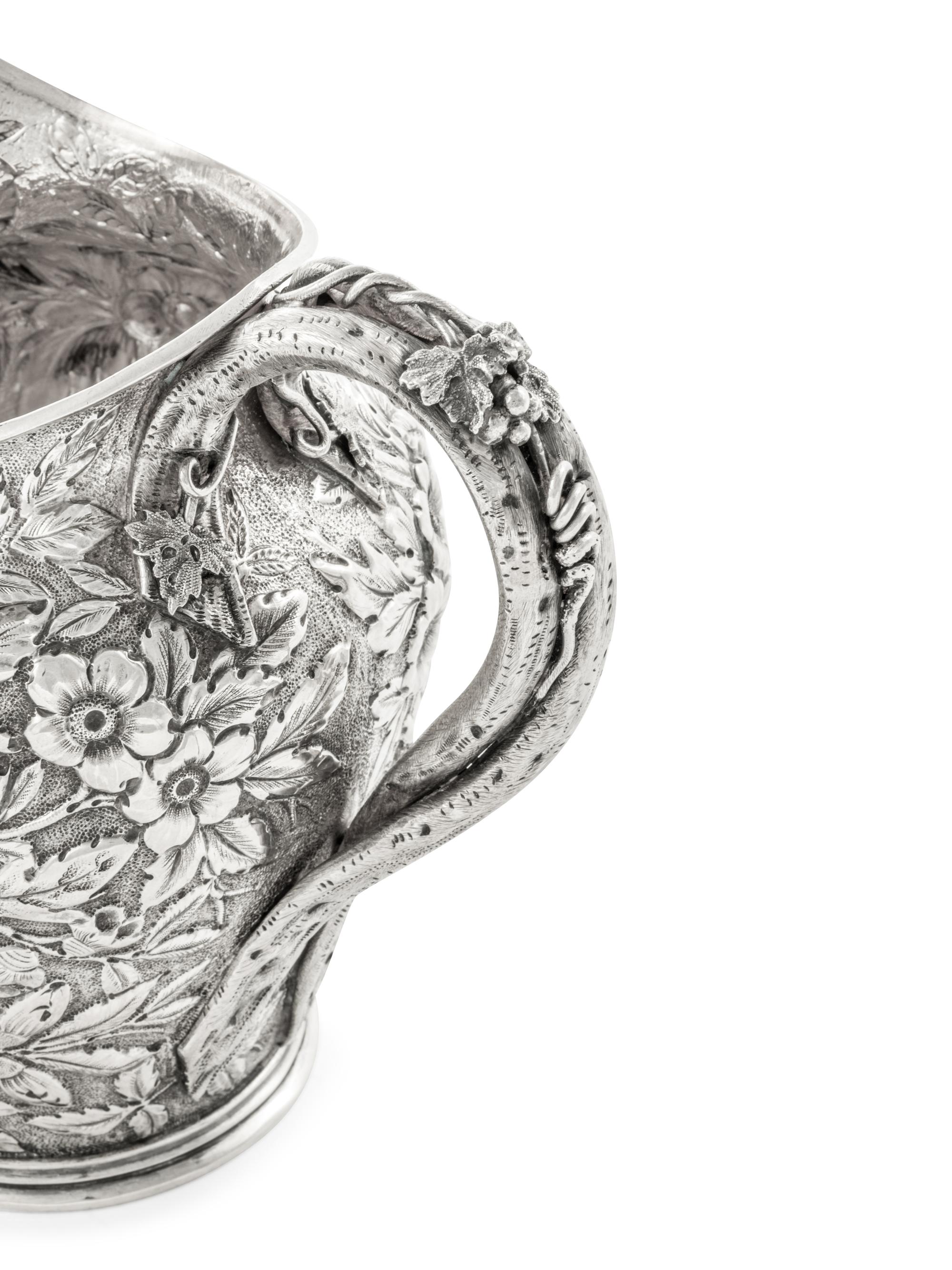 An American Silver Repousse Pitcher