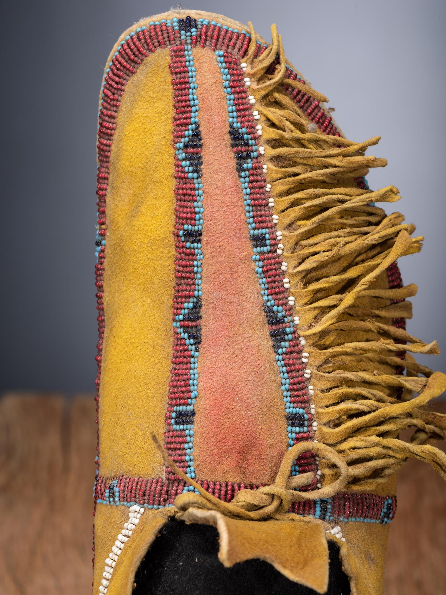 Kiowa Beaded Hide Moccasins