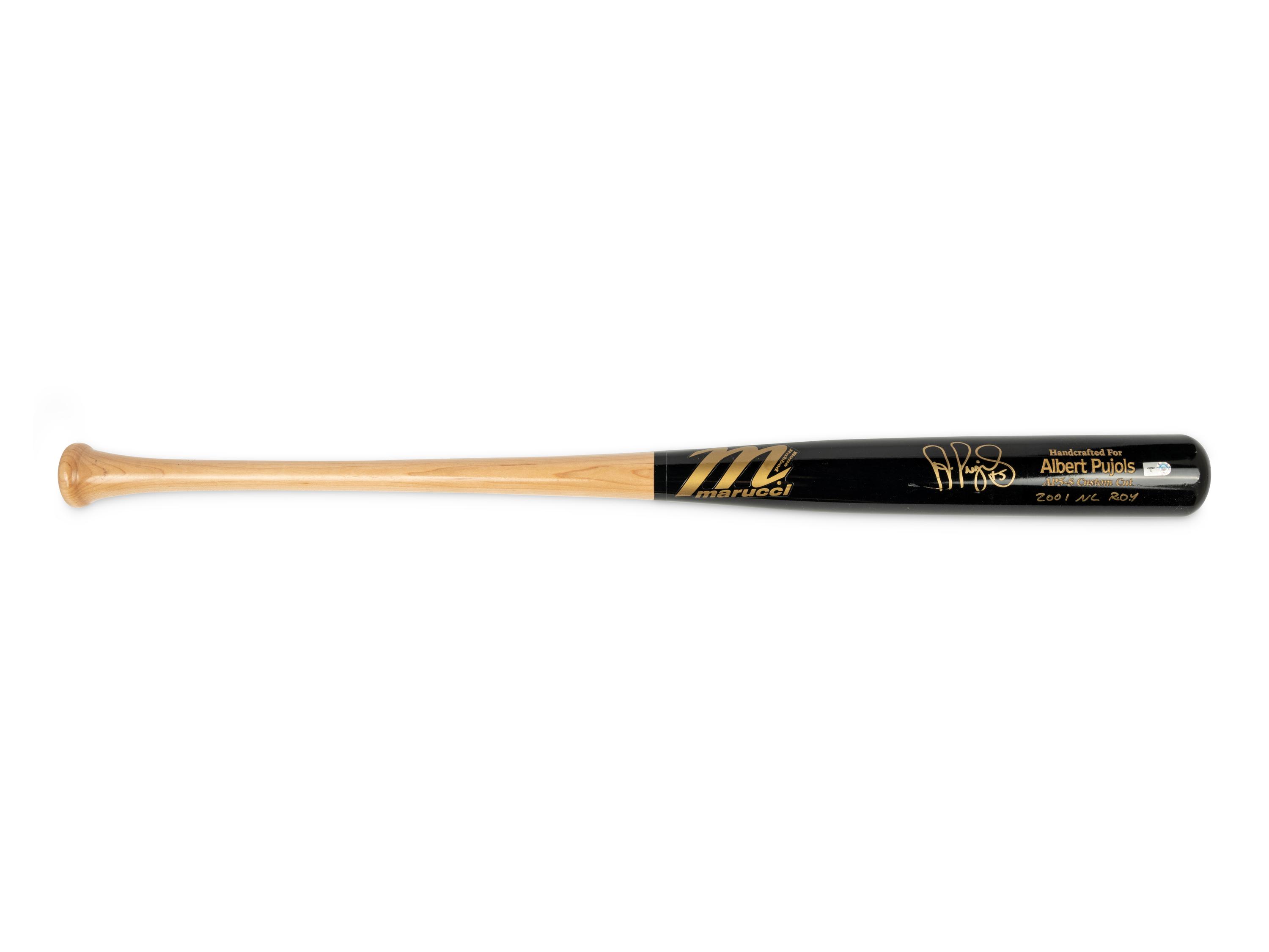 An Albert Pujols Signed Autograph 2001 Rookie Of The Year Bat (MLB Sticker/Hologram)