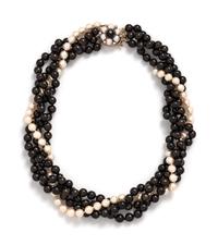 A 14 Karat Yellow Gold and Cultured Pearl Necklace,
