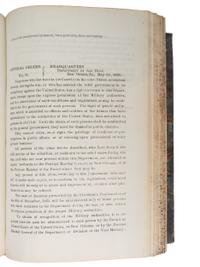 [CIVIL WAR]. Bound volume of General Orders and Circulars issued by the Department of the Gulf including orders related to Colored Troops, Freedmen, and Lincoln's Assassination, 1865.