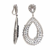 Sapphire, Diamond, and White Gold Earrings