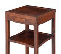 A Chinese Carved Hardwood Incense Stand, Late Qing Dynasty — 清晚期 硬木邊幾