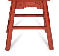 A Pair of Red-Painted Stools and a Blue Painted Side Table