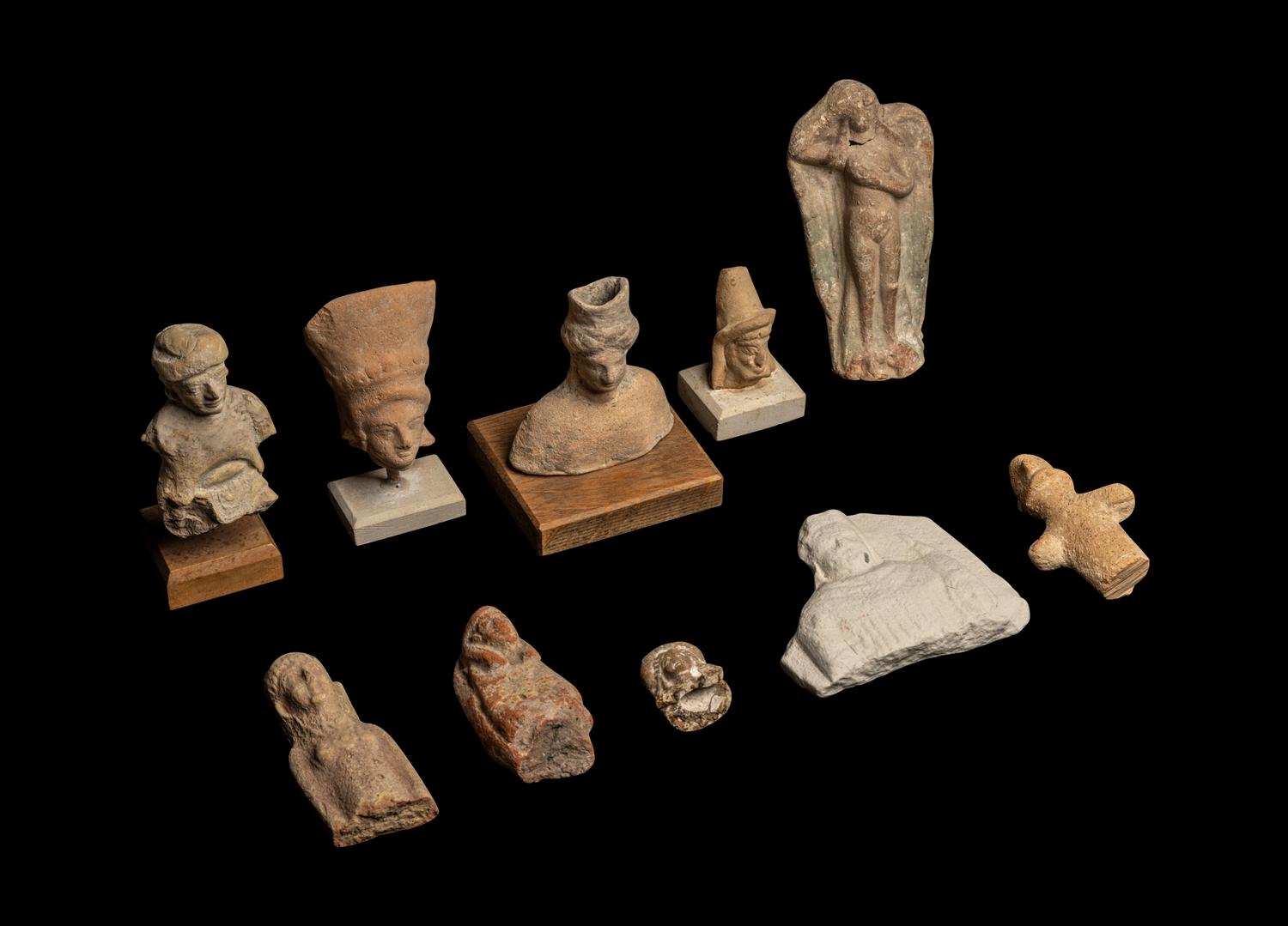 Ten Cypriot and Greek Terracotta Figure Fragments
