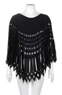 A Gianfranco Ferre Black Cutout Cape, Size 42.