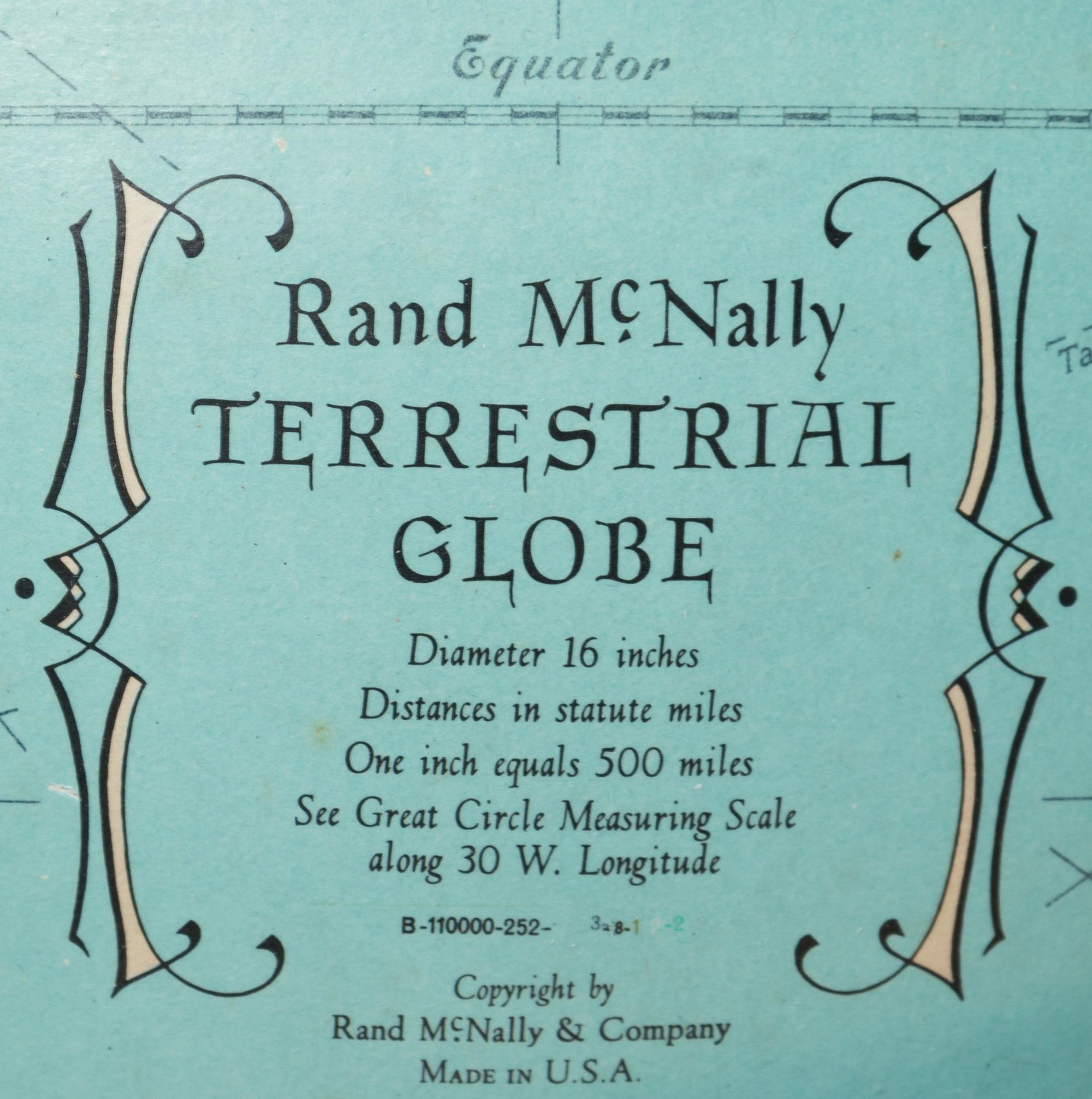 Edward Wormley (American, 1907-1995), Dunbar and Rand McNally, c.1957, Terrestrial Globe