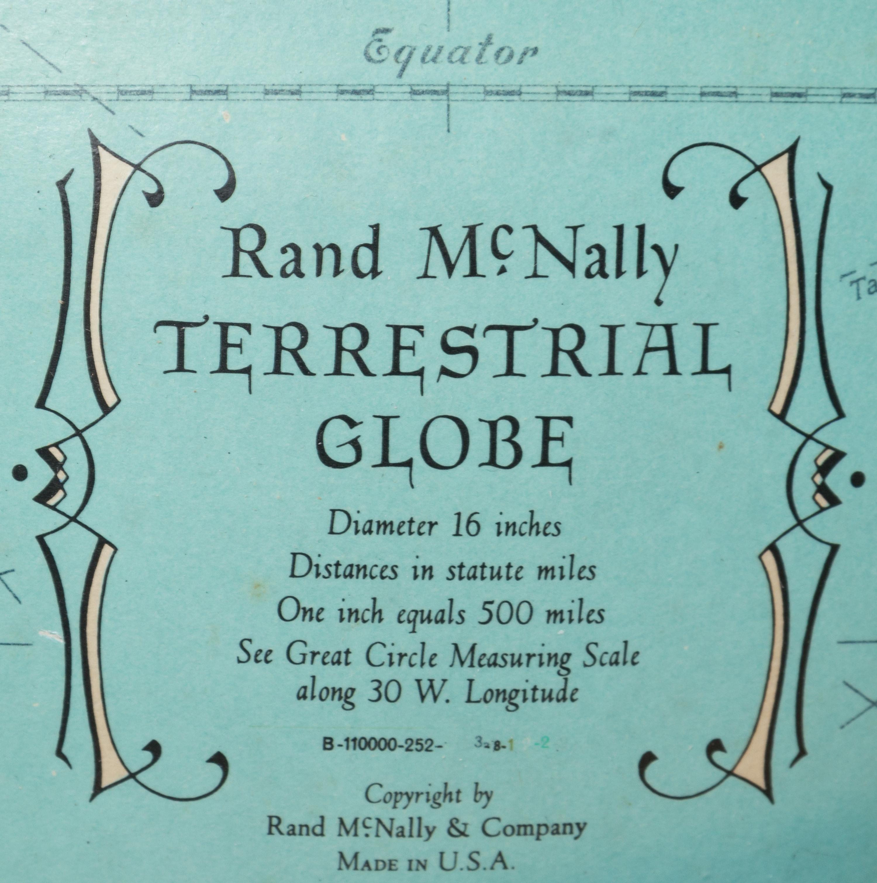 Edward Wormley (American, 1907-1995), Dunbar and Rand McNally, c.1957, Terrestrial Globe