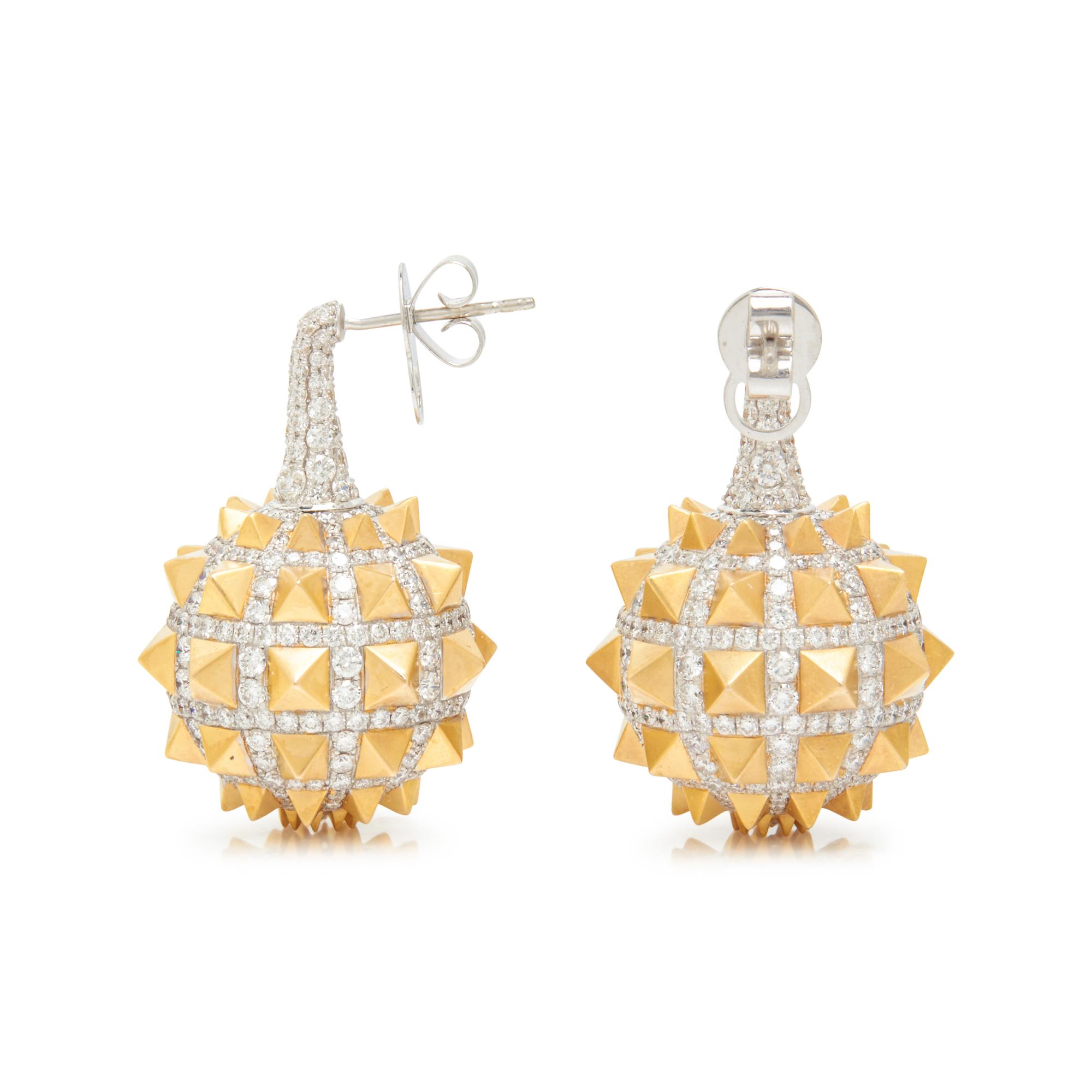 BICOLOR GOLD AND DIAMOND EARRINGS