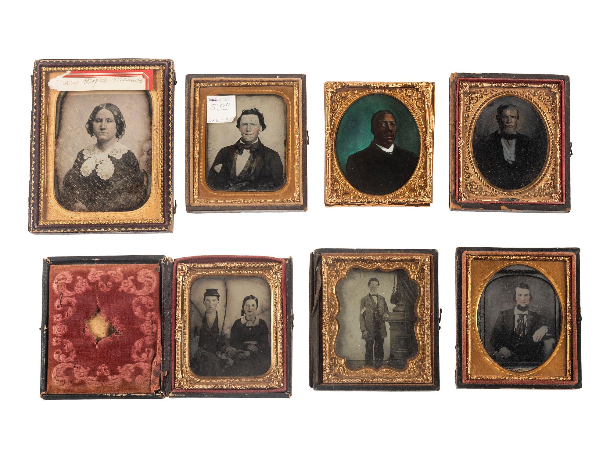 [EARLY PHOTOGRAPHY]. A collection of 19th-20th century photographs and related materials, highlighted by an assortment of cased images and tintypes, incl. African American subject.