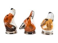 Three Royal Stratford Porcelain Stirrup Cups — 20TH CENTURY
