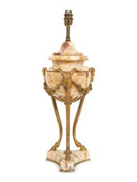An Empire Style Gilt Bronze Mounted Marble Urn-form Table Lamp