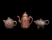 Five Chinese Yixing Zisha Pottery Teapots