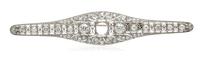 A Diamond and Platinum Bar Pin, 10.30 dwts.