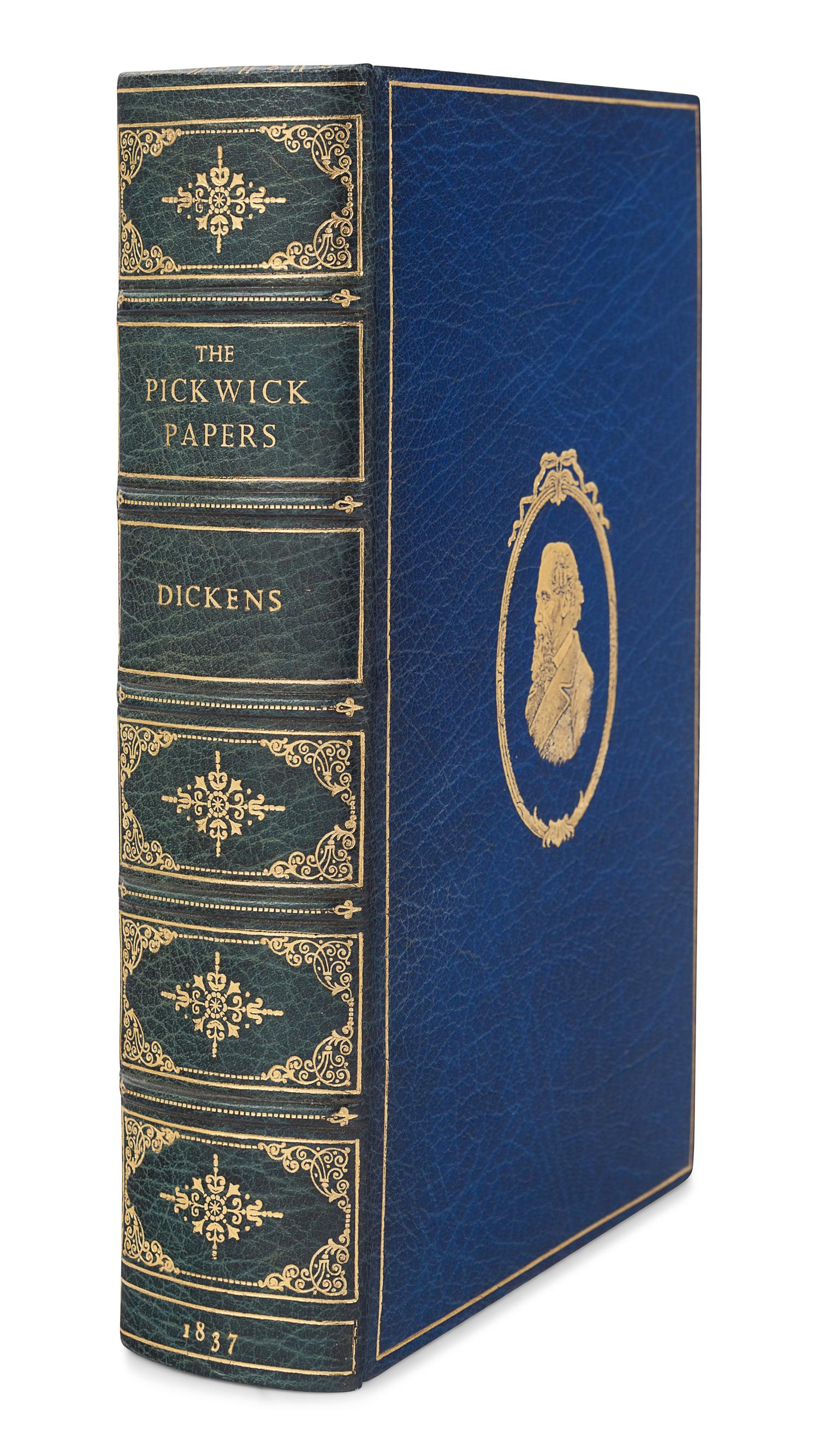 DICKENS, Charles (1812-1870). The Posthumous Papers of the Pickwick Club . London: Chapman and Hall, 1837. [ Bound with :] PAILTHORPE, Frederick W. 24 Illustrations to the “Pickwick Club.” London: Robson and Kerslake, 1882.