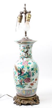 A Chinese Vase Mounted as a Lamp Height overall 31 1/2 inches. — CIRCA 1900
