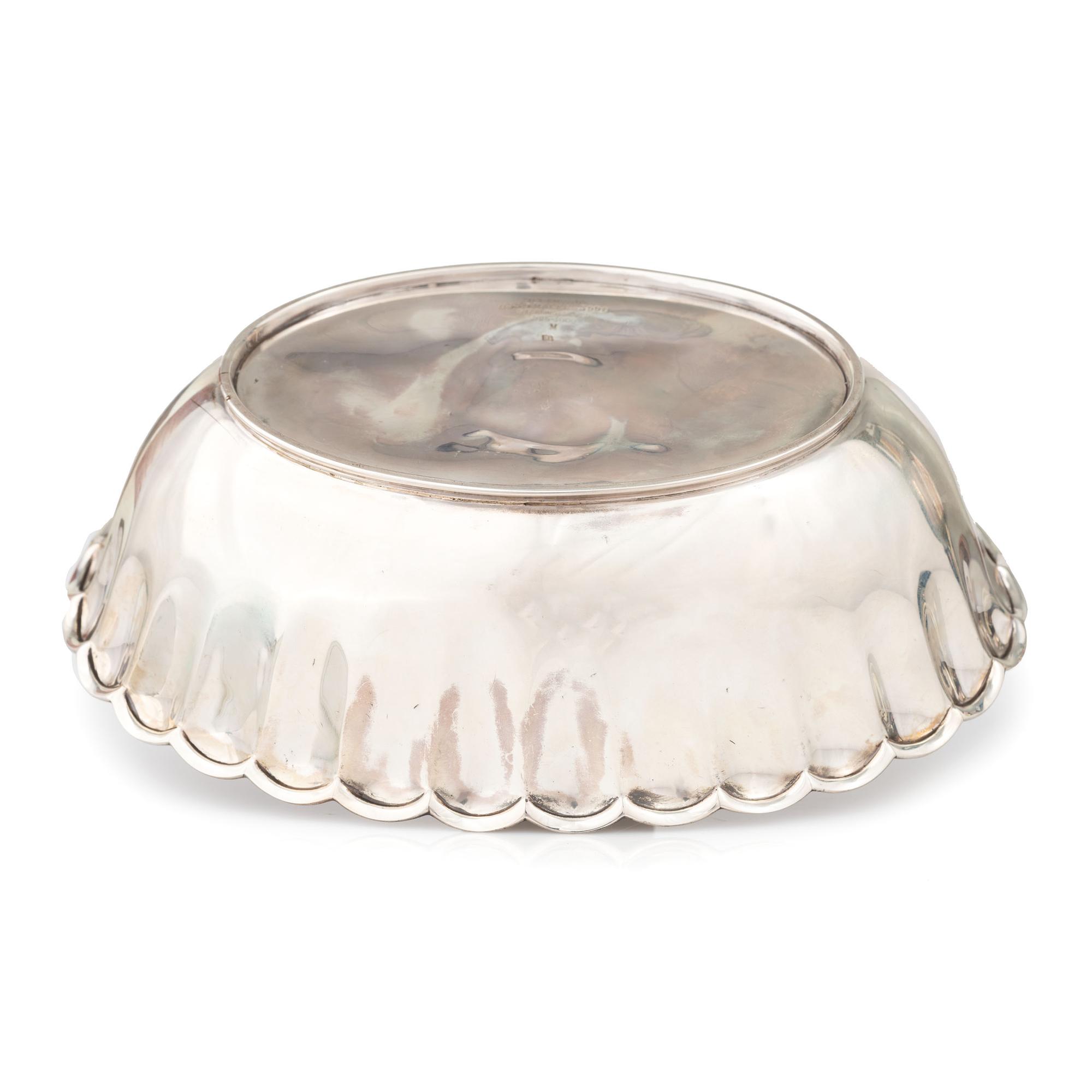 Sterling Silver Tiffany & Co. Bowl, Enhanced by Artist with Inlaid Chrysocolla Cabochons