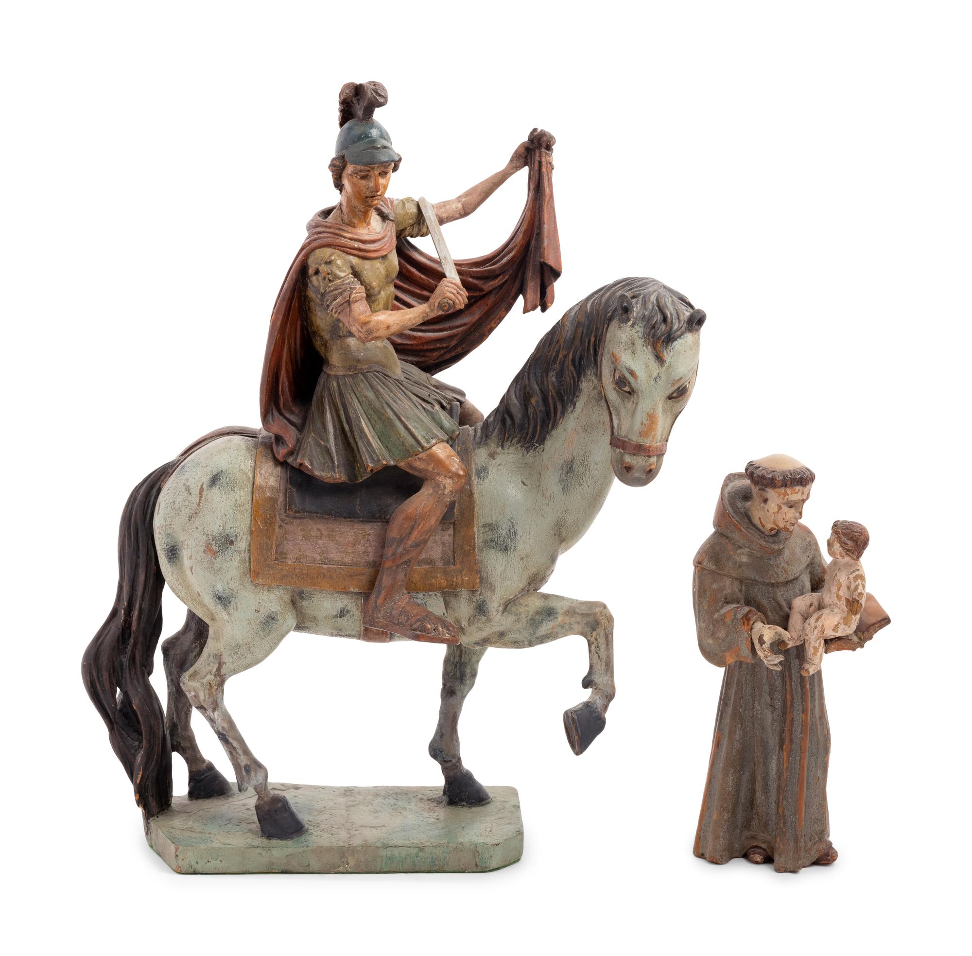 Two Continental Carved and Painted Wood Figures
