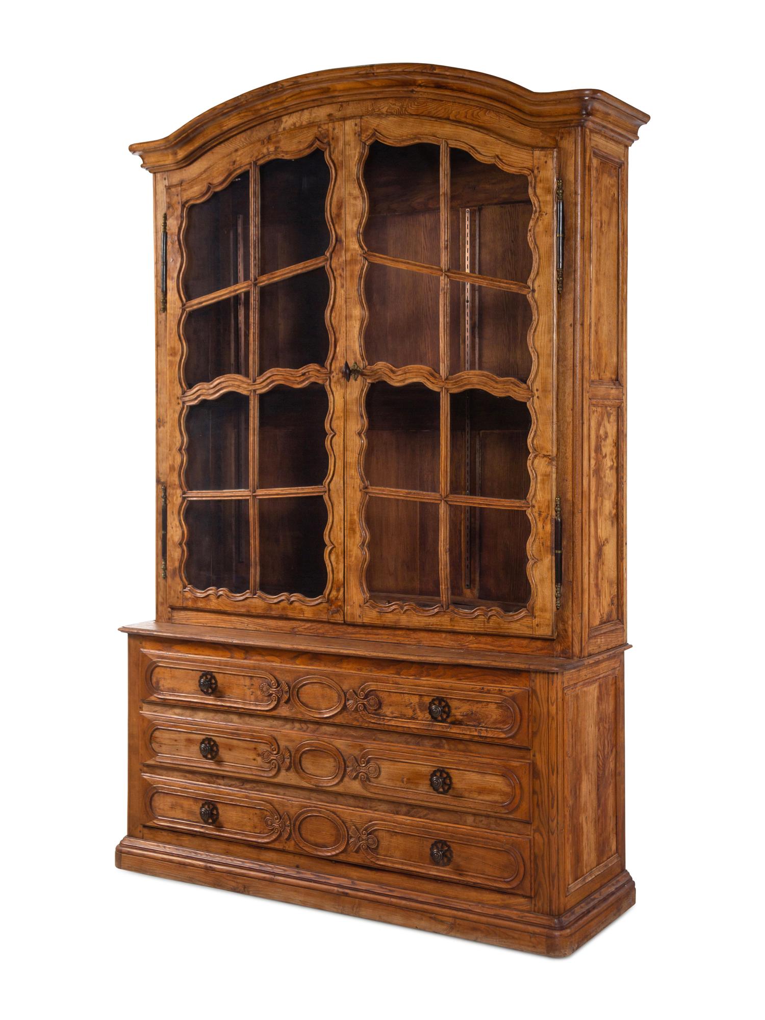 A Louis XVI Provincial Carved Oak Bookcase