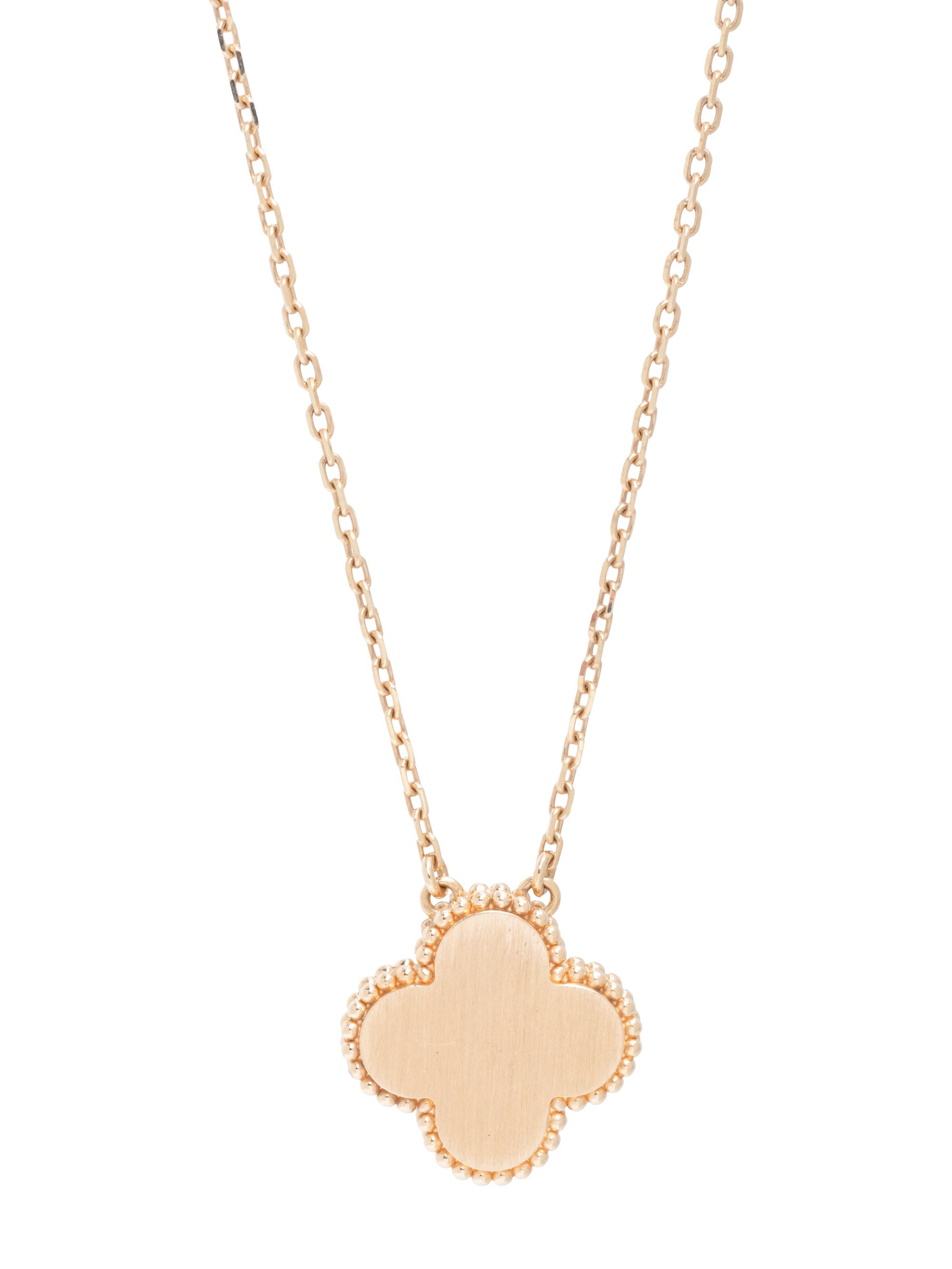 VAN CLEEF & ARPELS, YELLOW GOLD, MOTHER-OF-PEARL AND DIAMOND 'ALHAMBRA' NECKLACE