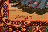 A Tabriz Wool and Silk Signed Pictorial Rug