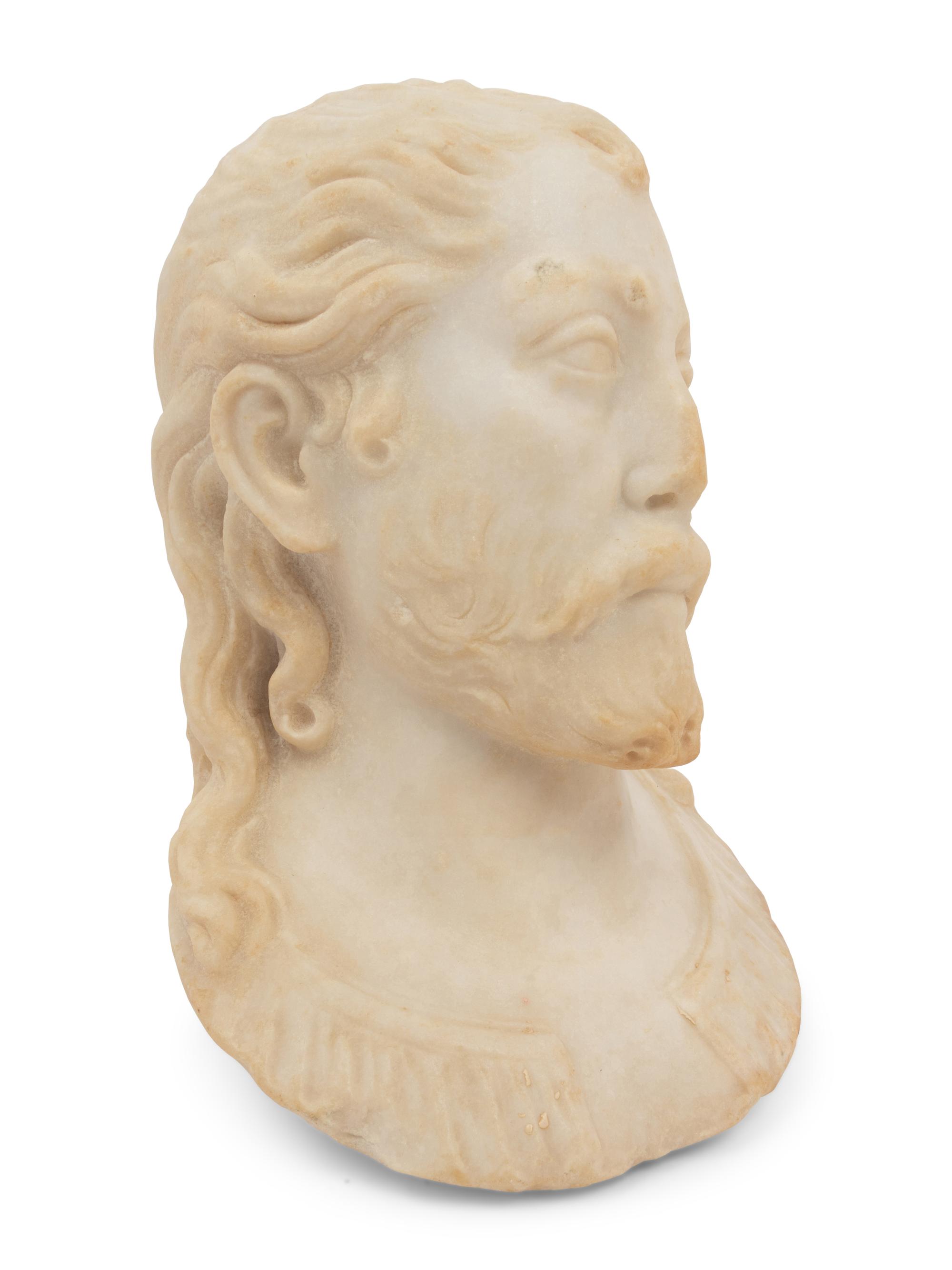 A Continental Marble Head of a Man