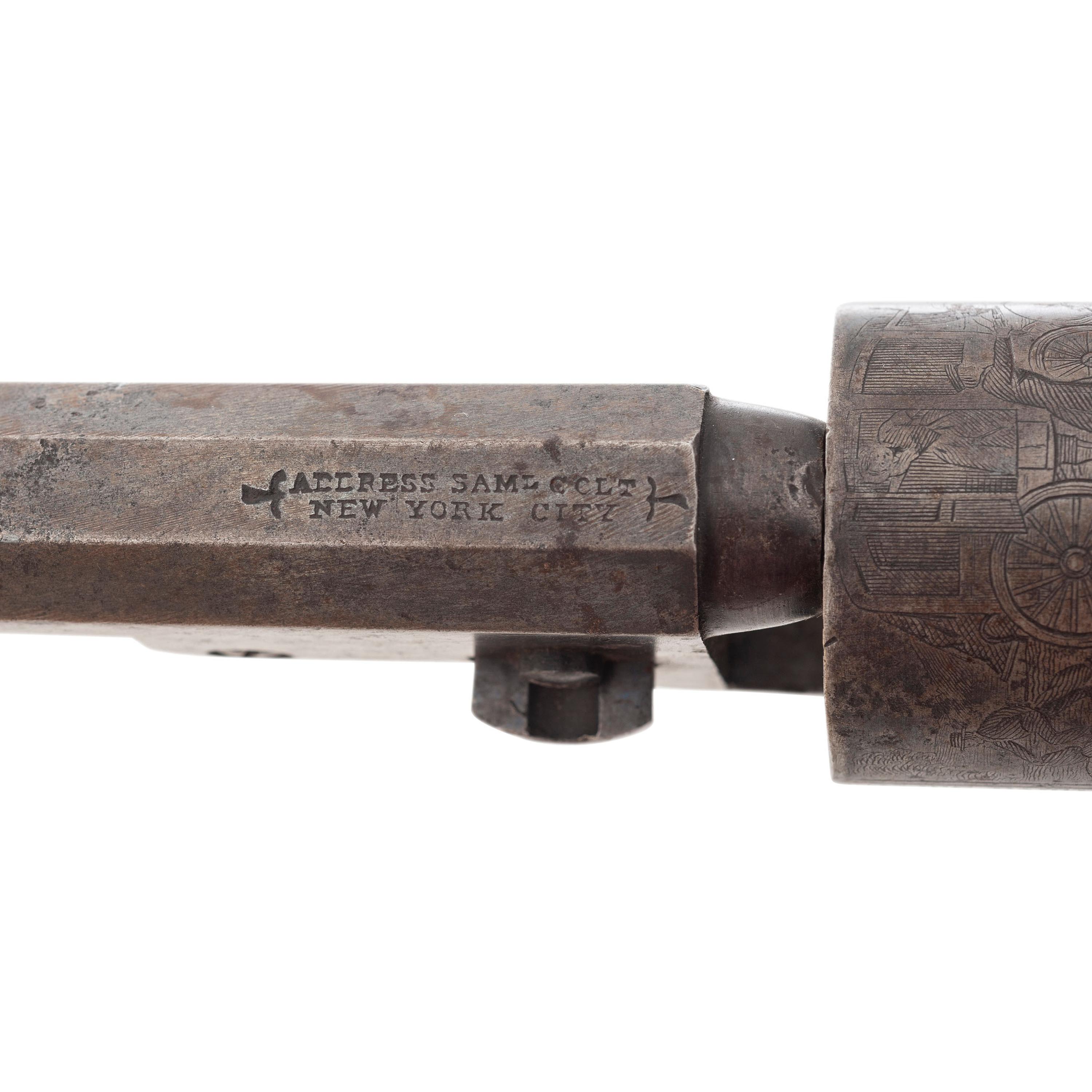 Colt Model 1849 Pocket Revolver Inscribed to Major E. Ewing - 4th NJ - with Archive including CDV, Shoulder Straps and Framed Printed Color Image