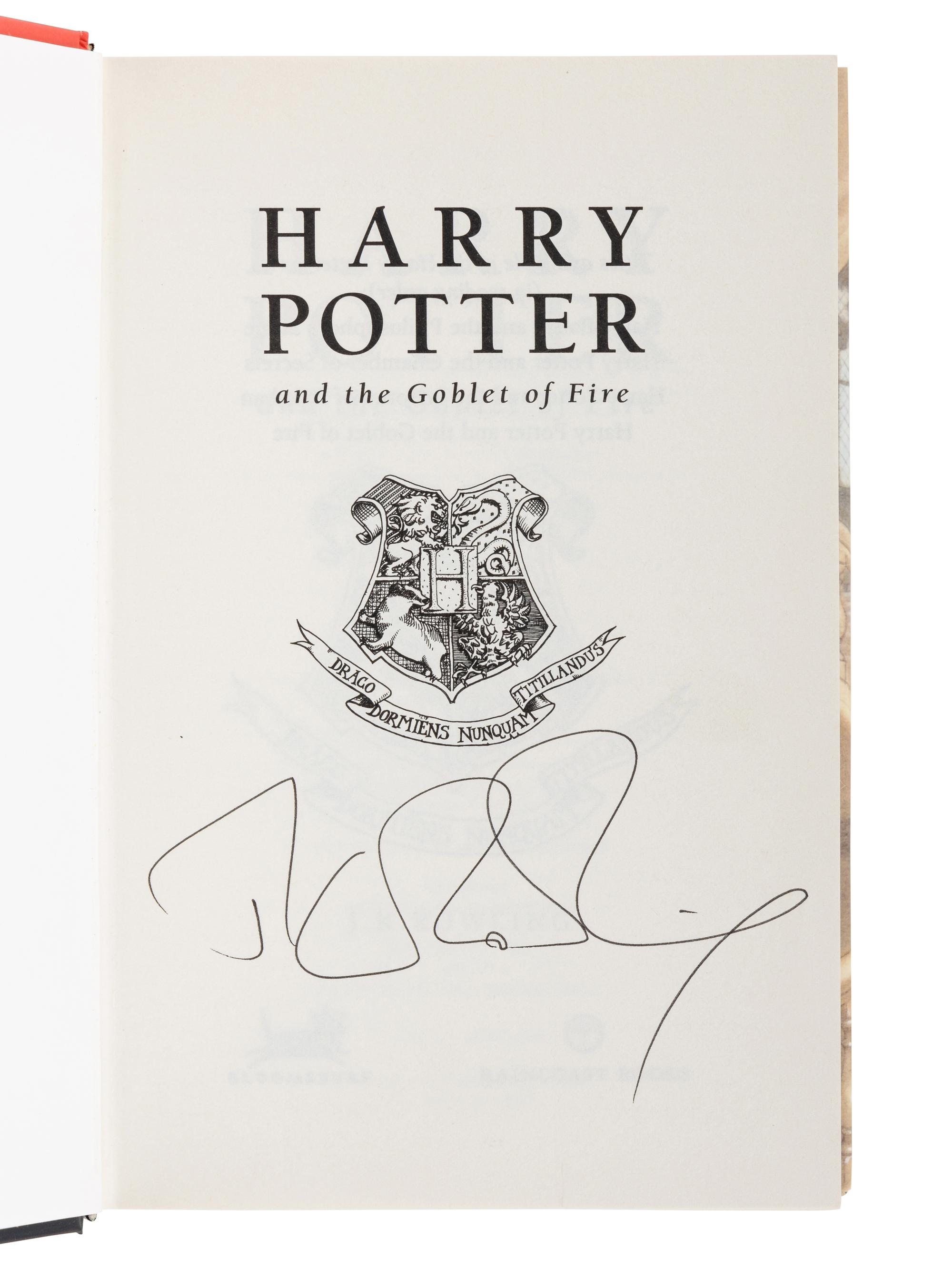 ROWLING, J.K. (b. 1965). Harry Potter and the Goblet of Fire. Vancouver: Raincoast Books, 2000.