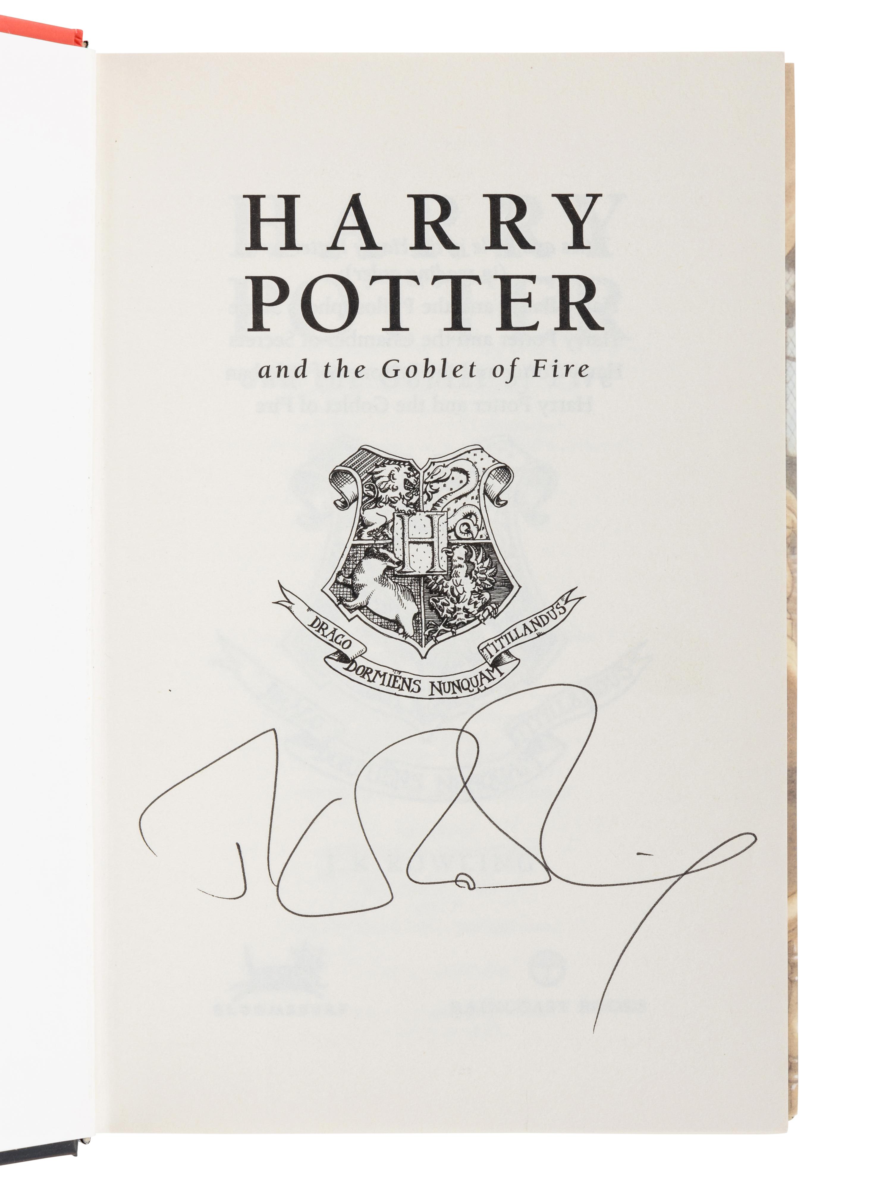 ROWLING, J.K. (b. 1965). Harry Potter and the Goblet of Fire. Vancouver: Raincoast Books, 2000.