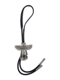 Navajo Sterling Silver and Turquoise Katsina Bolo Tie