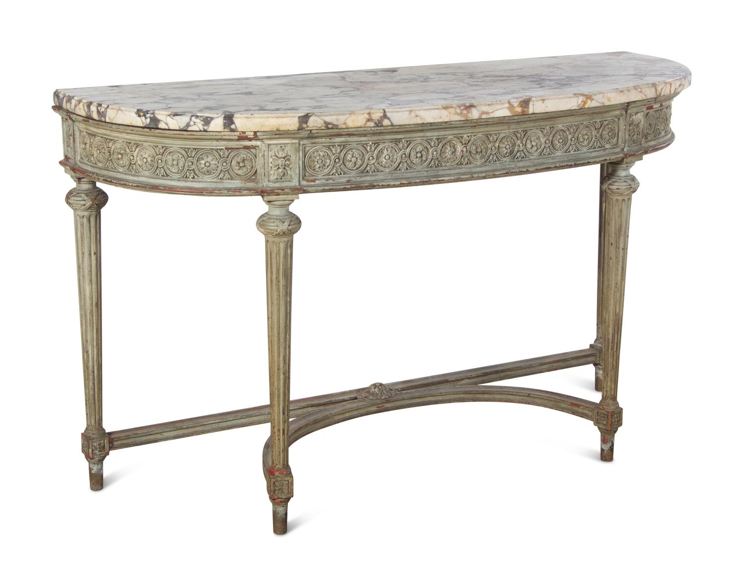 A Louis XVI Style Painted Console Table