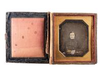 [EARLY PHOTOGRAPHY] -- [MILITARIA]. A group of 3 daguerreotypes of uniformed soldiers.