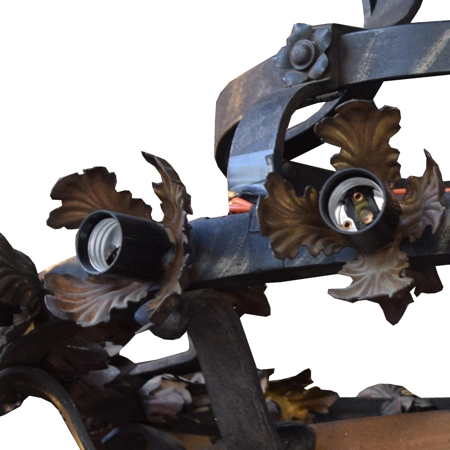 A Set of Four Wrought Iron Chandeliers 24" W x 24" D x 24" H — Continental, Circa 1900