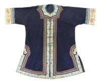 A Blue Ground Embroidered Silk Lady's Robe