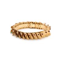 FRENCH, YELLOW GOLD, TURQUOISE AND RUBY BRACELET