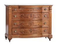 A Victorian Walnut Marble-Top Chest of Drawers