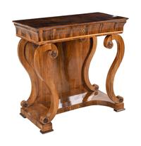 A Biedermeier Figured Walnut Pier Table