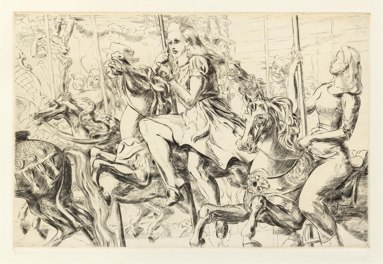 Reginald Marsh, (American, 1898-1954), Merry-Go-Round, 1940